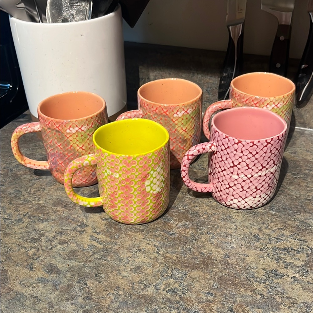Anthropologie Ceramic “Cora”  Mug Set